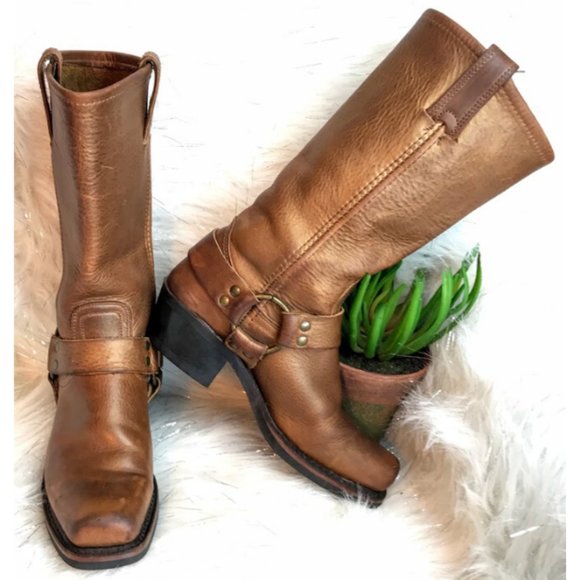 gold frye boots